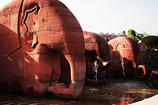 大象,雕塑,花园,五个,新德里,印度