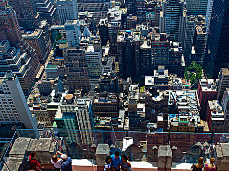 洛克菲勒中心顶层观景台俯视纽约