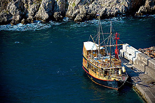 克罗地亚,复古,帆船