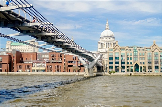 千禧桥,大教堂,伦敦,英国
