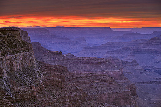 峡谷,日落,南缘,大峡谷国家公园,亚利桑那,美国