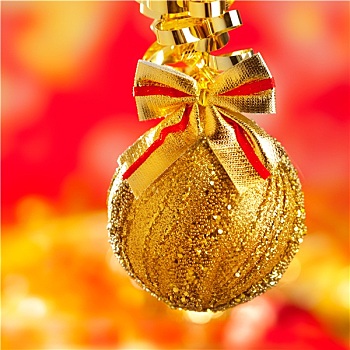 圣诞节,闪亮装饰物,金色,闪光,小玩意,环