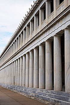 两个,大理石,柱廊,雅典,阿提卡,希腊