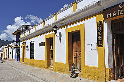 墨西哥,圣克里斯托瓦尔,房子,一个,街道