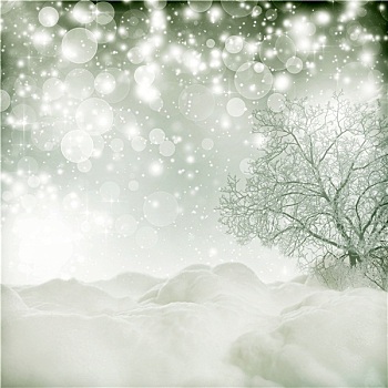 圣诞节,背景,雪,树