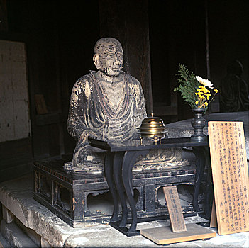 雕塑,圣徒,奈良,庙宇