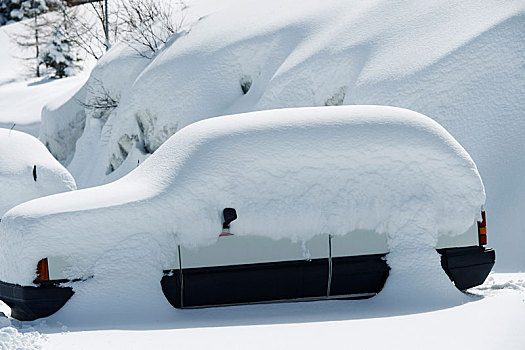汽车,遮盖,大雪,隆河阿尔卑斯山省,法国