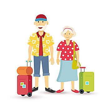 老年夫妇,暑假,祖父母,旅行,公寓