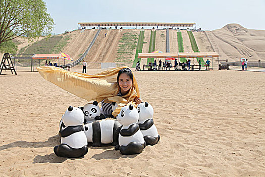 美女,户外,旅游,休闲,熊猫,可爱,5