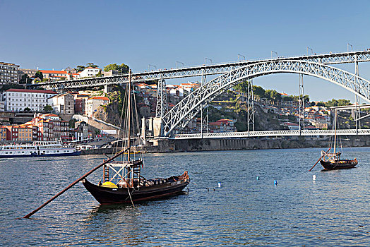 雷贝洛,船,杜罗河,欧洲,桥,世界遗产,波尔图,区域,葡萄牙