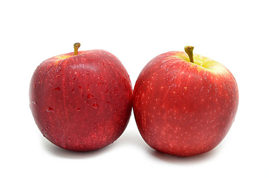 新鲜,红色,两个,苹果