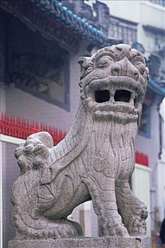 中国,香港,好莱坞大街,狮子,雕塑,文武庙