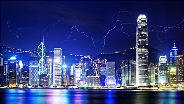 风暴,香港,夜晚