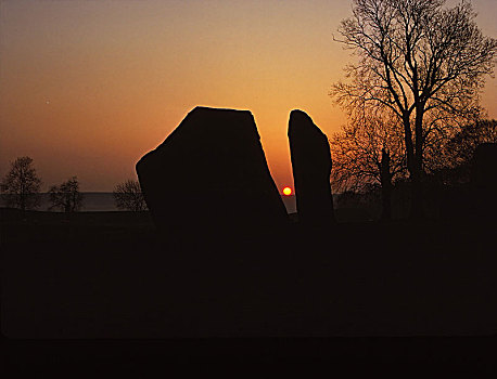 日出,巨石,圆,威尔特,20世纪,艺术家