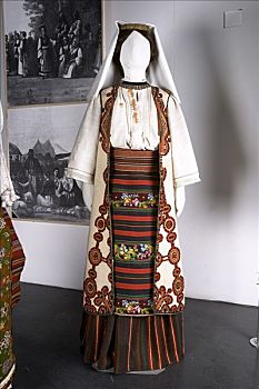 女人,服饰,摩拉瓦,塞尔维亚,迟,19世纪,艺术家,未知