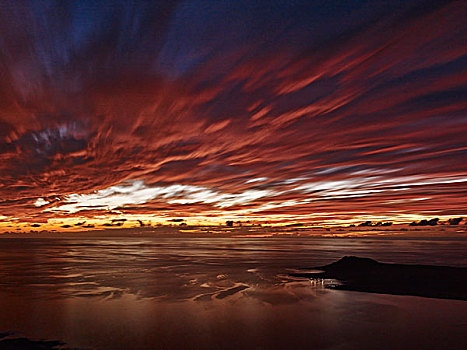 海洋,日出,兰索罗特岛,西班牙