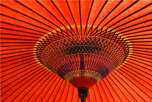 特写,传统,日本,红色,伞