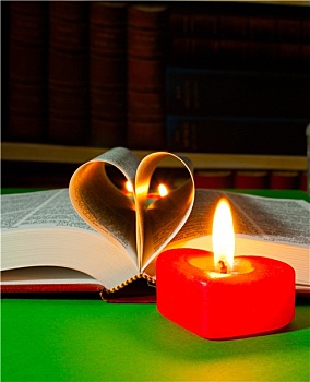 翻书,燃烧,蜡烛