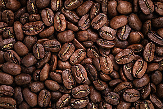 大,阿拉伯咖啡,咖啡豆,俯视,背景