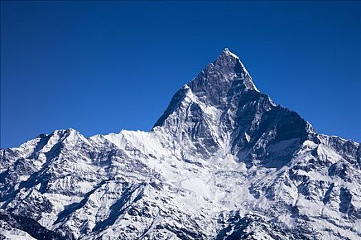 仰视,山,波卡拉,尼泊尔