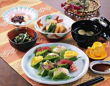 握寿司,海鲜,蔬菜,日本