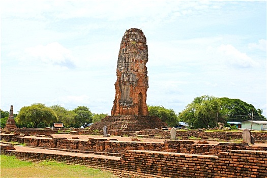 亚洲,宗教建筑,古老,佛教寺庙,遗址,寺院,庙宇,大城府,泰国