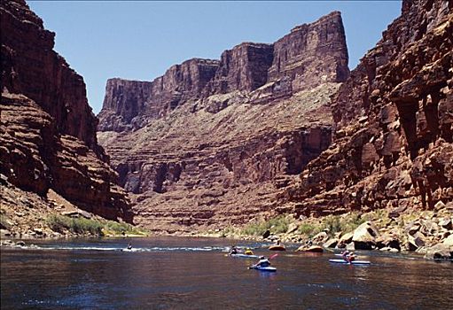 皮划艇,筏,道路,大峡谷,科罗拉多河,美国,亚利桑那