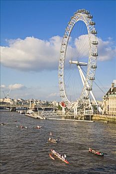 英格兰,伦敦,伦敦南岸,轮子,泰晤士河,节日,河,比赛