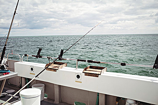 鱼竿,渔船,海上