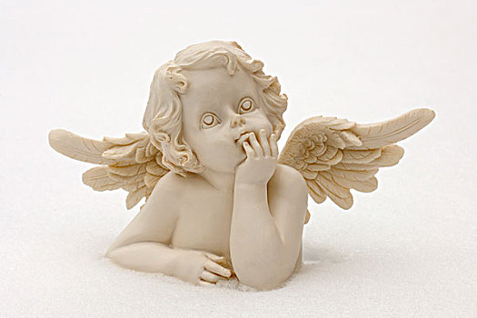 天使,小雕像,雪
