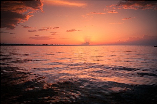 日落,地中海