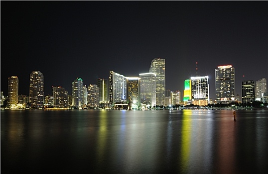 迈阿密,市区,夜晚,佛罗里达
