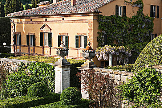 意大利,别墅,围绕,茂密,正统花园