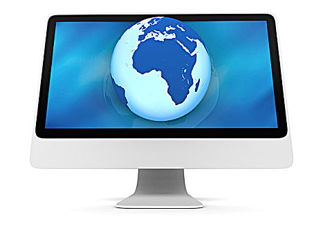 蓝色,地球,电脑屏幕