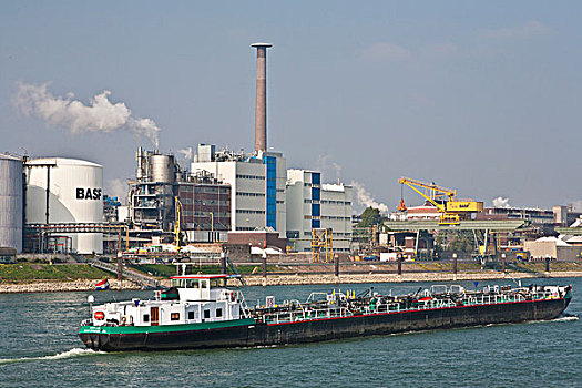 堤岸,莱茵河,船,路德维希港,莱茵,莱茵兰普法尔茨州,德国,欧洲