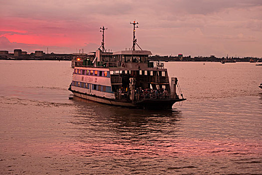 车辆渡船,湄公河,越南,亚洲