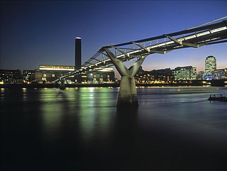 泰特现代美术馆,千禧桥,伦敦,英格兰