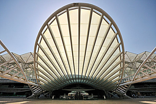 屋顶,入口,火车站,东方,车站,建筑师,圣地亚哥,地面,公园,场所,里斯本,葡萄牙,欧洲