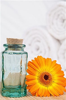 向日葵,玻璃,小玻璃瓶,白色,毛巾