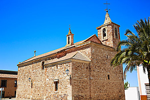 教堂,靠近,梅里达,埃斯特雷马杜拉,西班牙,道路