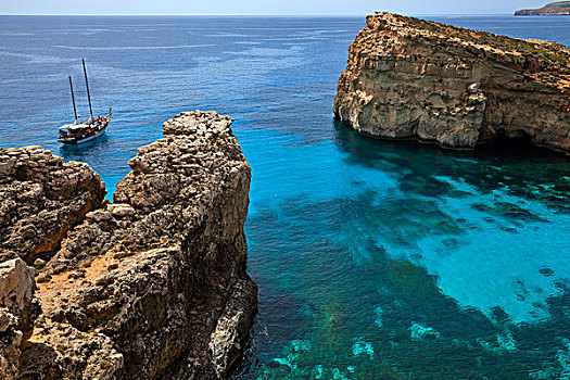 游艇,蓝色泻湖,马耳他,欧洲