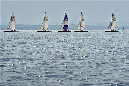帆船,湖,基姆湖,巴伐利亚,德国