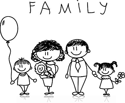 家庭和睦的图片简笔画图片
