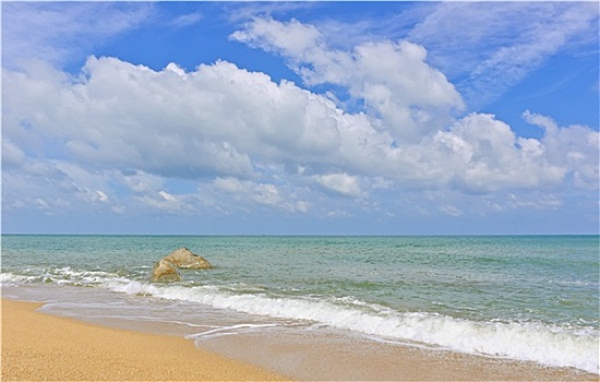 海滩,海洋,蓝天,海湾,泰国,海岸