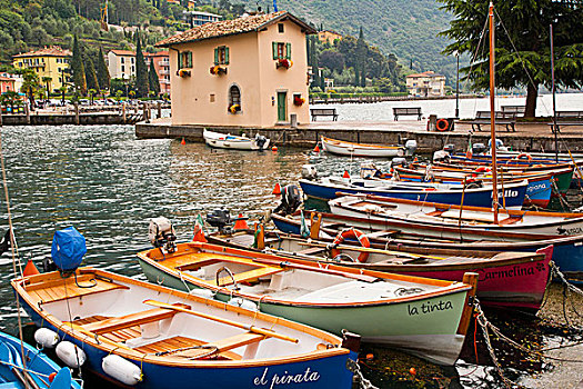 划艇,港口,加尔达湖,意大利,欧洲