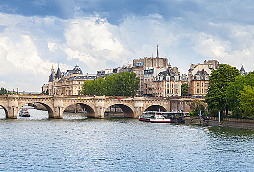 岛屿,巴黎新桥,石桥,塞纳河,巴黎,法国