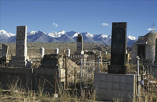 墓地,吉尔吉斯斯坦,中亚