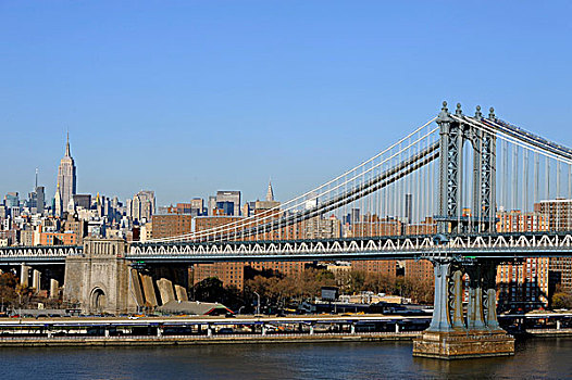 风景,布鲁克林,桥,曼哈顿,建筑,纽约,美国,北美