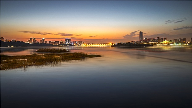 成都天府新区兴隆湖夜景