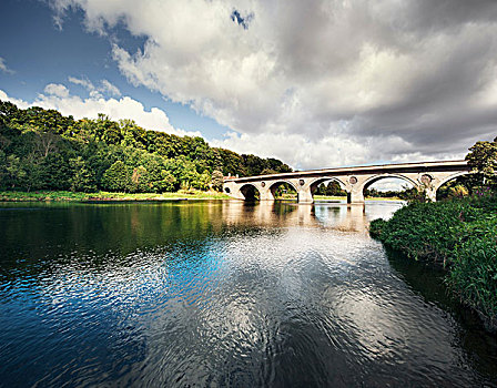 风景,桥,上方,河,苏格兰边境,英国